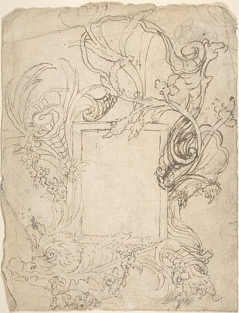 Design for a Cartouche (recto); Design for a Cartouche (verso)