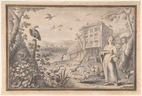Landscape with Three Figures and Birds