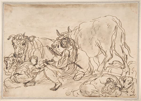 Figures with Cattle