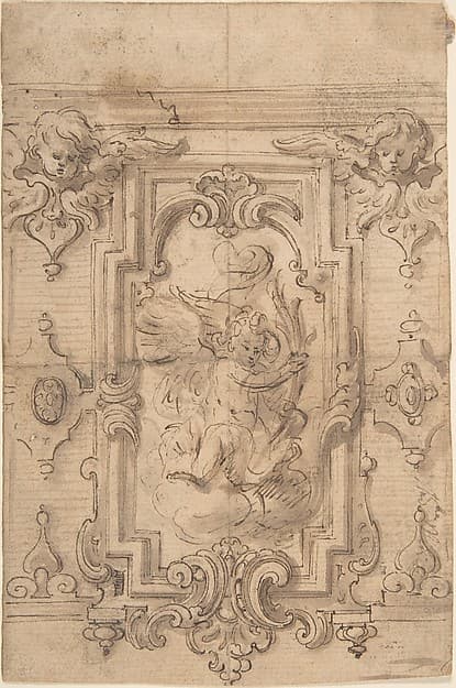 Wall Design with Flying Putto