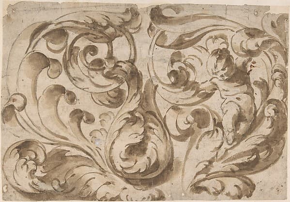 Overall Pattern with Acanthus Scrolls and a Chubby Putto