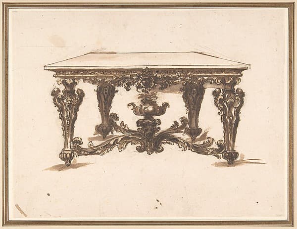 Design for a Table with Ornate Legs
