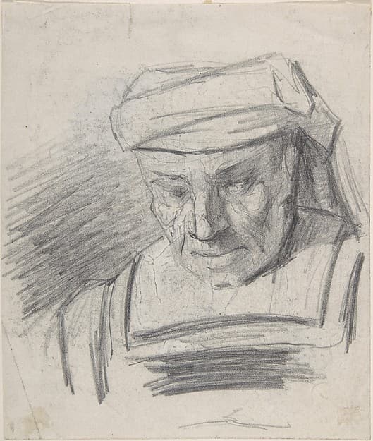Head of a figure wearing a turban