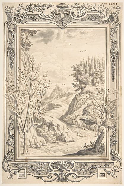 Landscape with Ornamental Frame