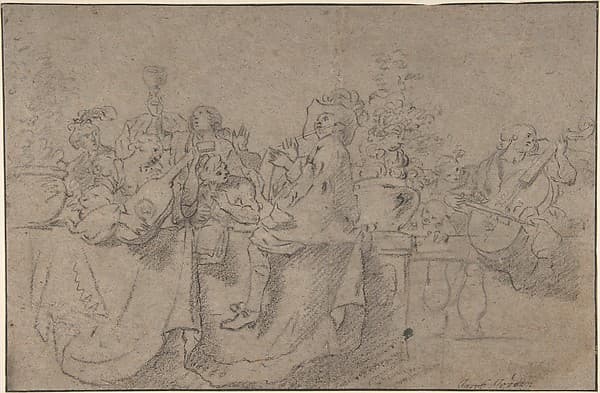 Recto: The ConcertVerso: Seated Male Nude