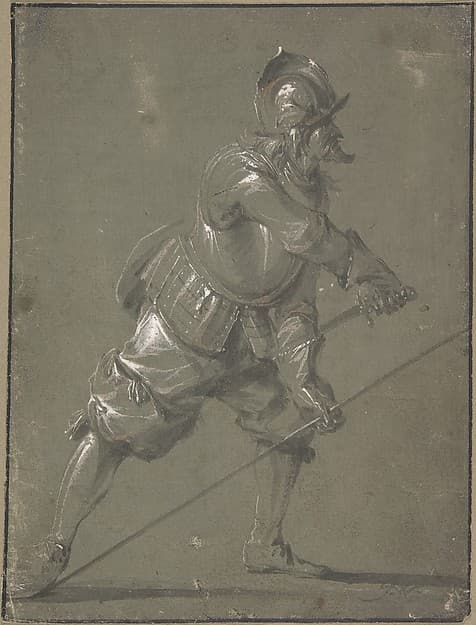 An Infantryman Drawing his Sword