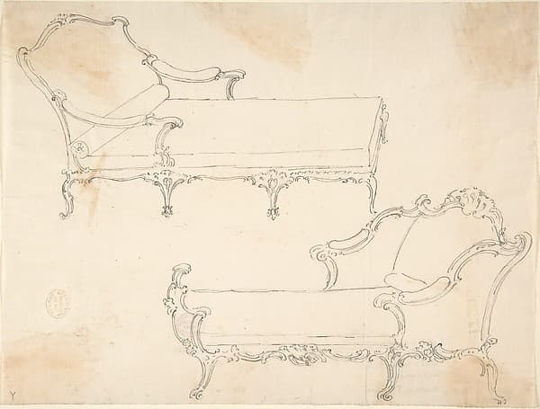 Two Design Drawings for Day-Beds