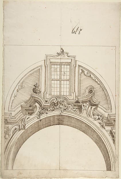 Two Alternate designs for an Arch below a window.