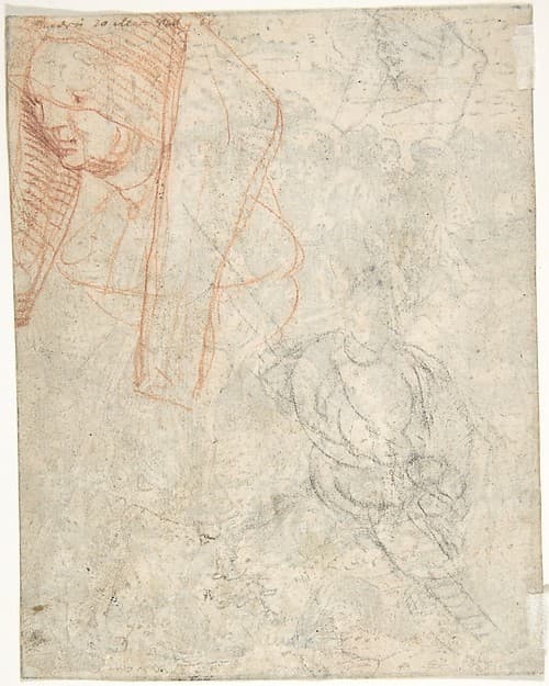 Head of a Woman and Sketch of a Figure (?)
