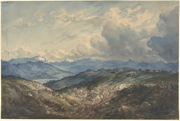 Mountainous Landscape with Approaching Thunderstorm