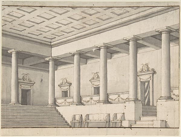 Palace or Villa Interior, Colonnaded Hall