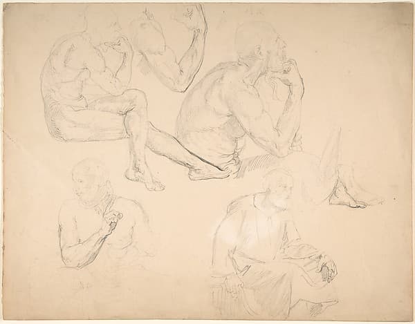 Studies of a Seated Bearded Man