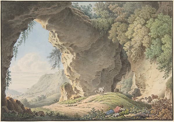 Rocky Landscape with Sleeping Shepherd
