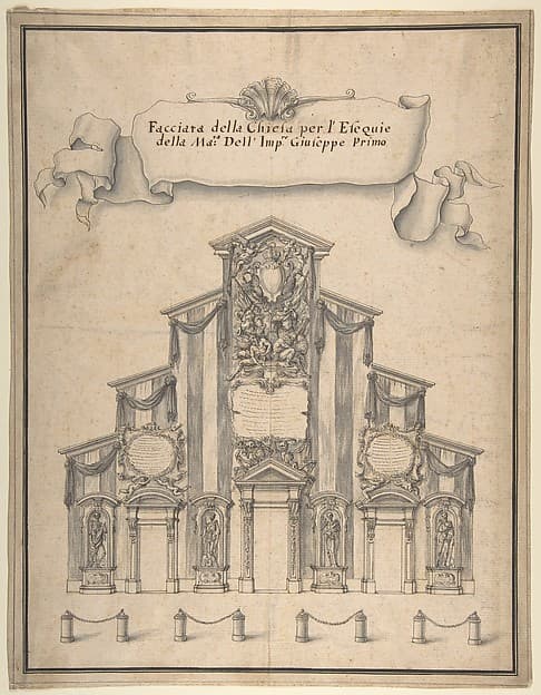 Decoration for the Façade of a Church for the Funeral of Joseph I, 1711