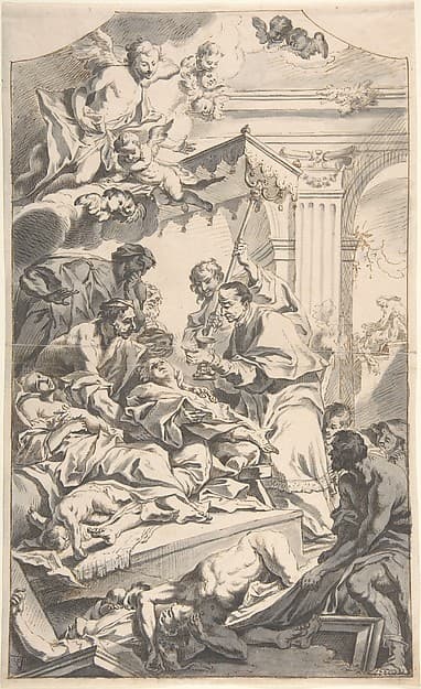 Saint Carl Borromäus Giving Extreme Unction to the Plague-Stricken.