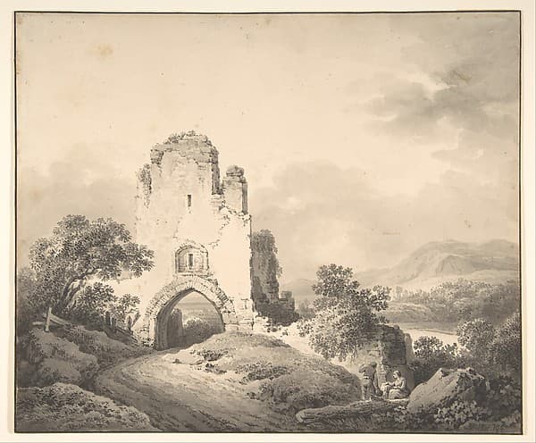 Landscape with a Ruined Tower and Two Figures