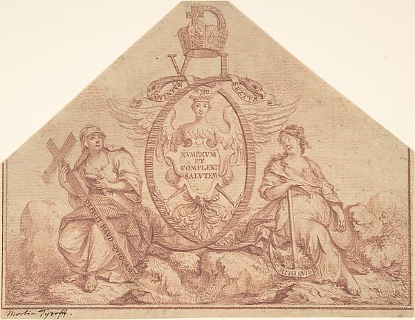 Design for a Frontispiece with Figures of Faith and Hope