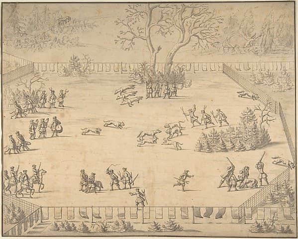 Design for an Illustration to Hans Friedrich von Fleming, "Der Volkommene Teursche Jäger..." Leipzig 1719