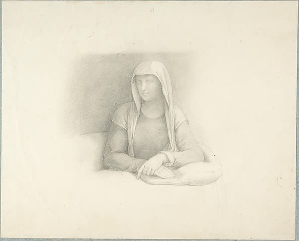 Study of a Woman Leaning on a Cushion