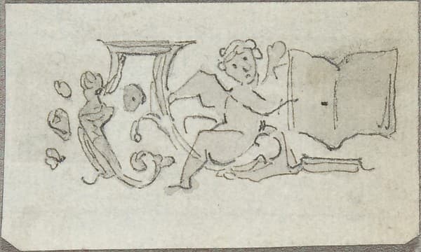 Sketch of a Putto Holding an Open Book