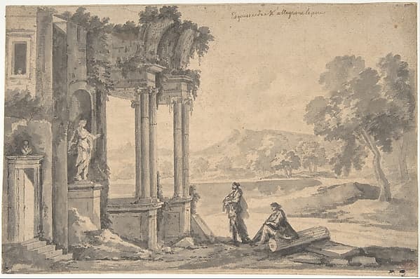 Ruins of a Temple by a Lake