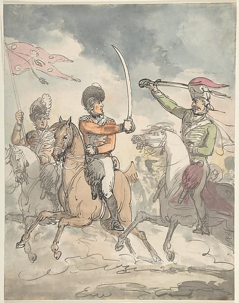 Unused study for a plate to "Hungarian and Highland Broadsword Exercise" Feb. 12, 1799