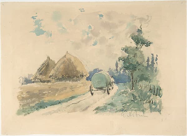 Landscape with Wagon and Haystacks