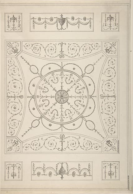 Design for an Oblong Ceiling with an Oval Centre
