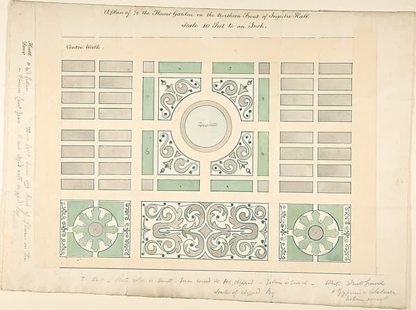 Plan of the Flower Garden on the Northern Front, Ingestre Hall, Staffordshire