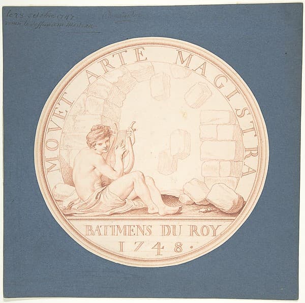 Design for a Token: Bâtiments du Roi, 1748