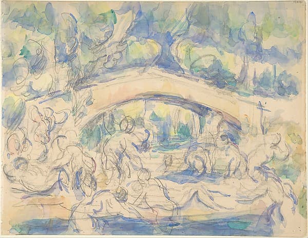 Bathers Under a Bridge (recto); Study after Houdon's Ecorché (verso)