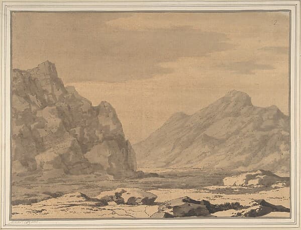 Landscape with Riverbed and Mountains
