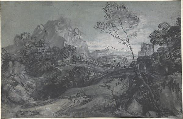Mountain Landscape with Figures and Buildings