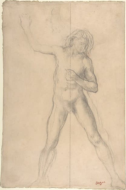 Standing Nude Youth, with right arm raised