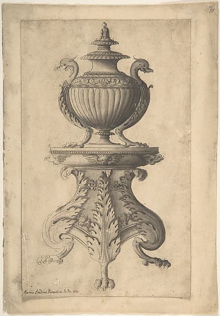 Covered Vase on a Three-Footed Pedestal