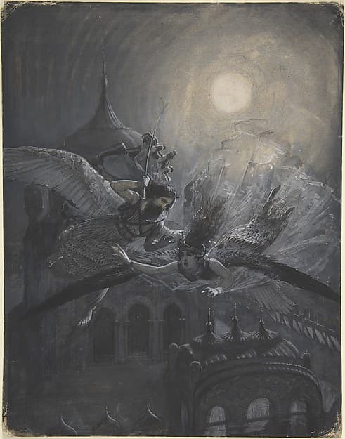 Angel Scourging a Harpy (recto); Athletic Scene (verso)