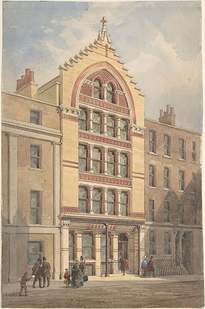 Façade of a Commercial Building, Venetian Gothic Style