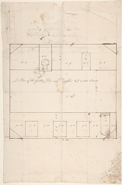 A Plan of the Gallery Floor over Offices, and Two Side Walls, Queens Square, Camden, London