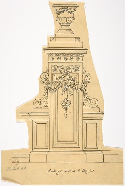 Carved Pedestal Supporting a Vase