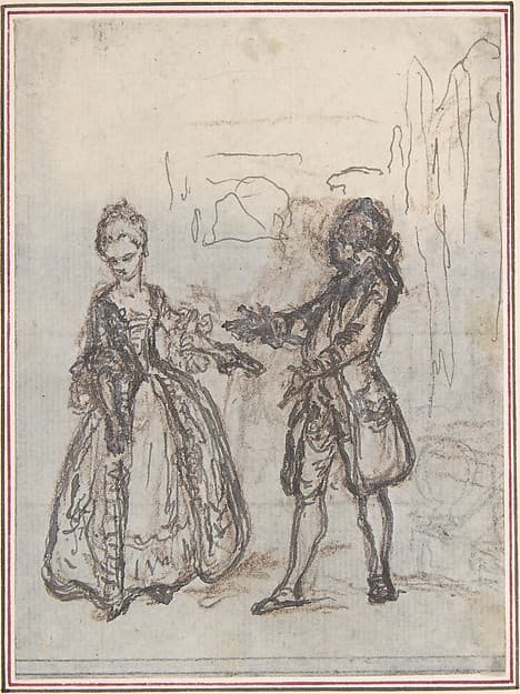 Design for a Scene in de Laujon's "L'Amoureux de quinze ans, ou la Double-Fête..."