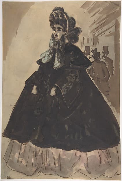 A Lady in a Bonnet and Coat
