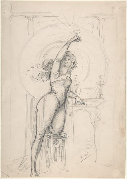 Design for an advertisement for champagne