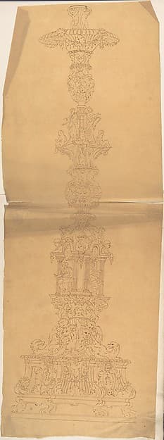 Metal Candlestick with Classical Ornament