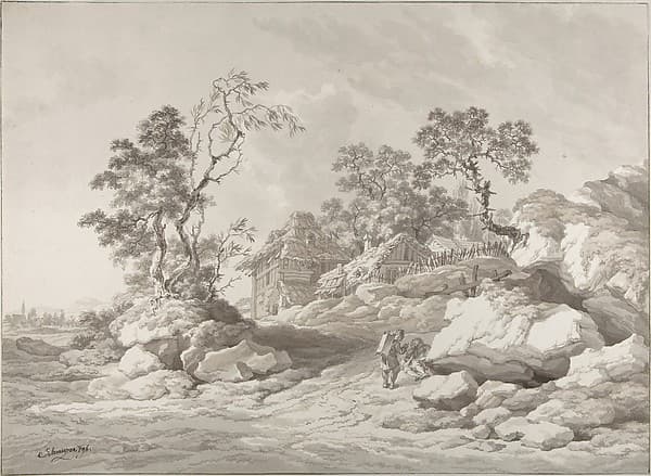 Landscape near Mödling with figures