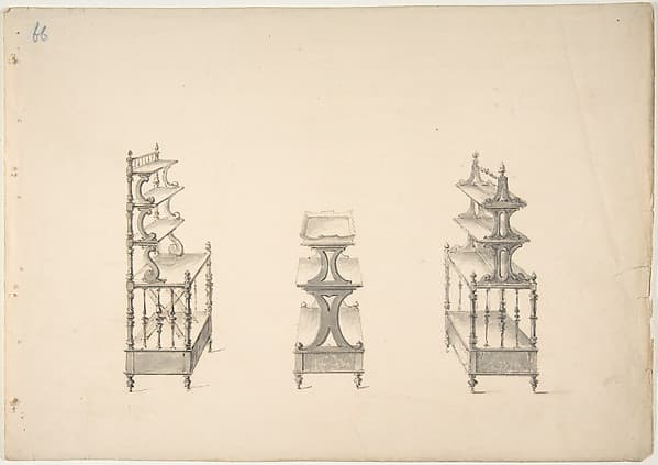 Design for Three Sets of Shelves on Casters