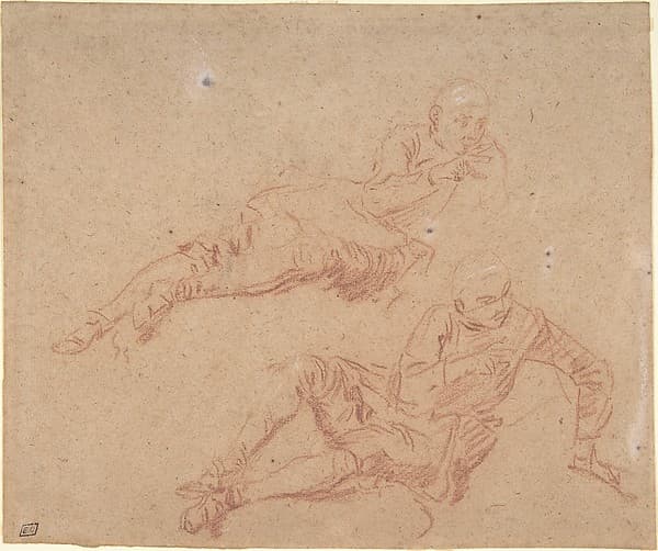 Two Studies of Reclining Youth