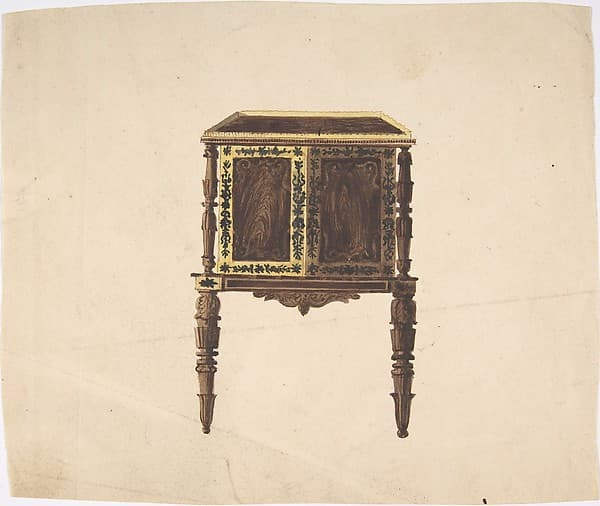 Design for a Small Cabinet with Elaborately Carved Legs