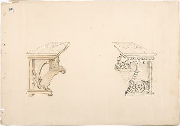 Design for Two Marble-topped Pier Tables