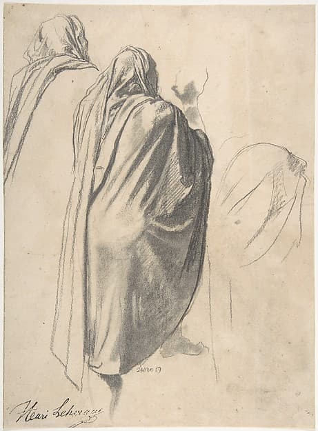 Back View of a Male Figure Wearing a Cloak