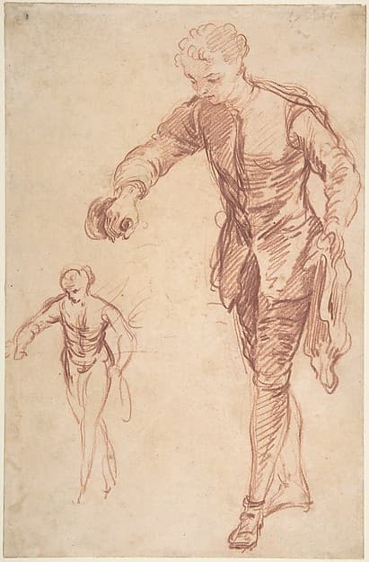 Study of a Valet Pouring Wine